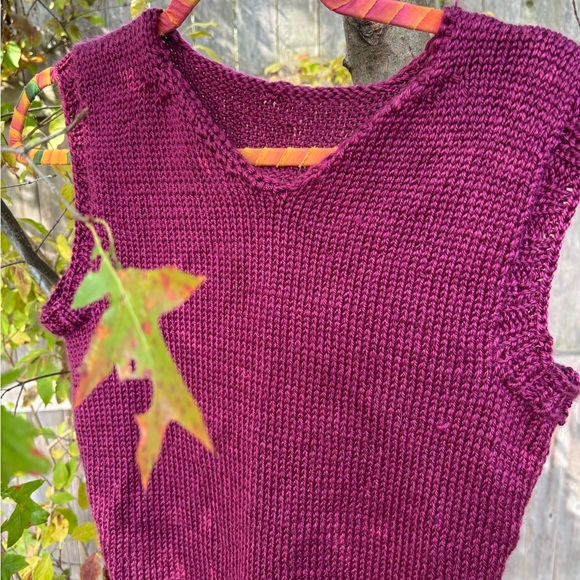 Vintage Purple V-Neck Sweater - Picture 2 of 6